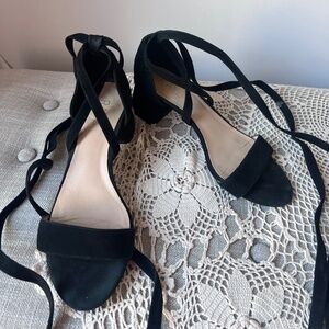 Raye lace up suede mini heels